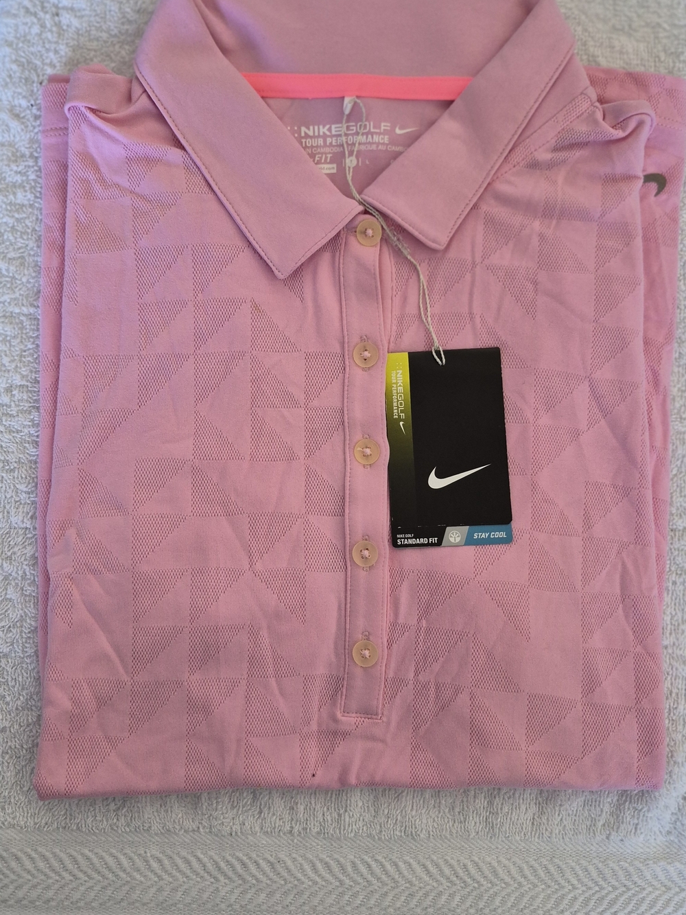 Nike Golf Womens Pink Performance Polo Shirt Sz L